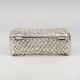 Handcrafted White Metal Jewelry Box Velvet Lined Storage Case